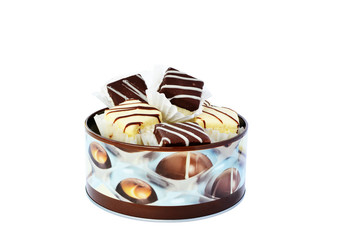 Mini cakes in tin jar