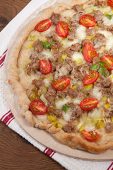 Leek and Meat Pizza