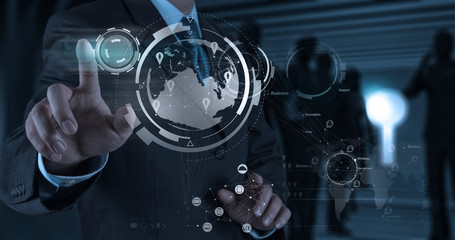 businessman working with new modern computer show social network