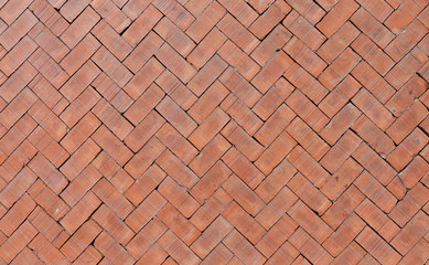 Fototapeta premium Orange bricks pattern texture floor