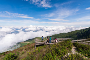 Travelers on observer deck ,Chiang Mai Thailand