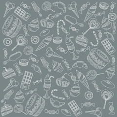 sweets on gray