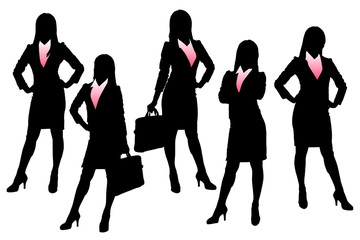 Silhouettes of Business woman