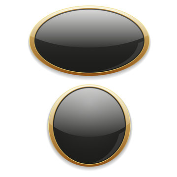 Black buttons with gold border