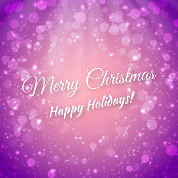 Merry Christmas. Blurred Festive Vector Background. Greeting
