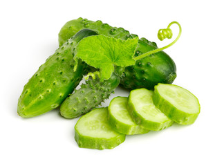 freshly cut cucumber