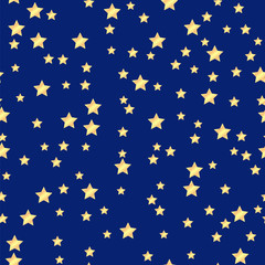 seamless pattern of gold stars on a blue  background.holiday bac