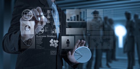 businessman working with new modern computer show social network