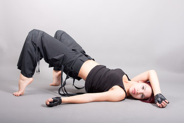 Naklejka premium girl performing exercises