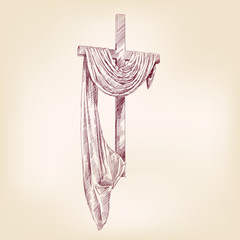 cross hand drawn vector llustration