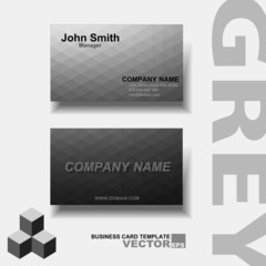 Grey Abstract creative business cards (vector, set template)