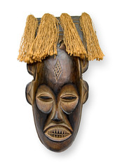 African Mask, white background