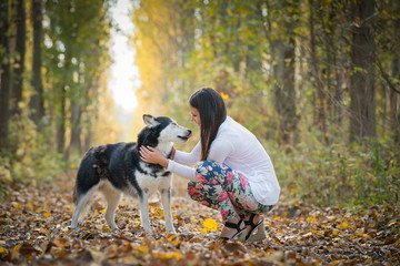 girl and her  dog