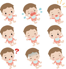 いろいろな表情の赤ちゃん