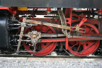Dampfantrieb einer Lokomotive
