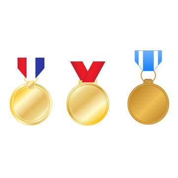 Vector set of golden medals