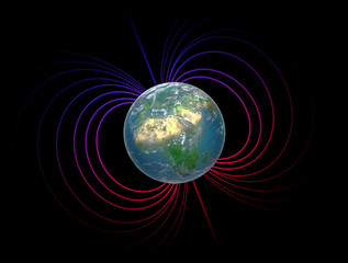 Earth with the magnetosphere