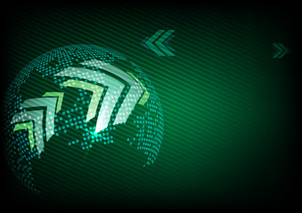 Arrow Green Background With Place For Your Text.