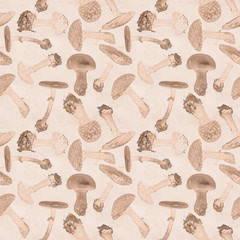 fly agaric brown seamless background
