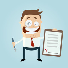 vertrag unterschrift business cartoon