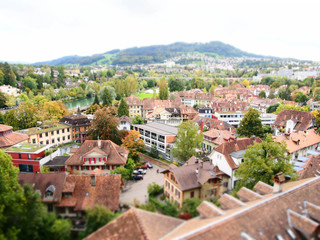Fototapeta na wymiar Cityscape of Berne, Switzerland. Beautiful old town