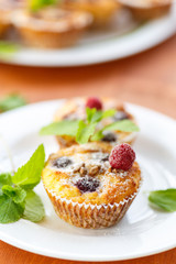 Cheese Muffins with berries