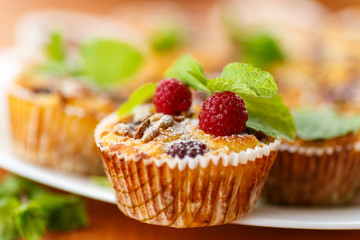 Cheese Muffins with berries