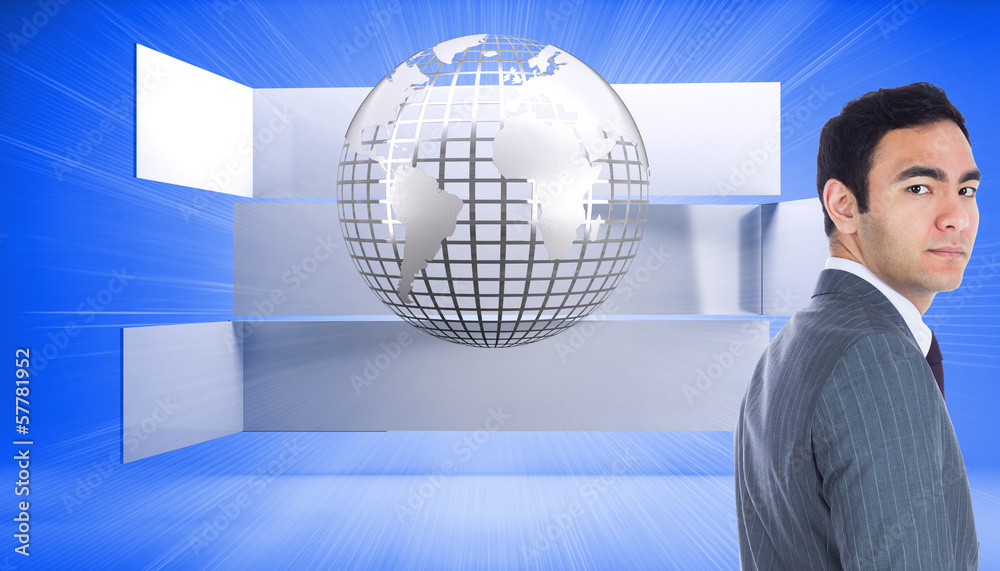 Aufkleber composite image of unsmiling businessman standing