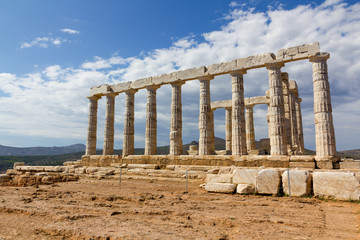 Obraz premium Poseidon temple, Sounio, Greece
