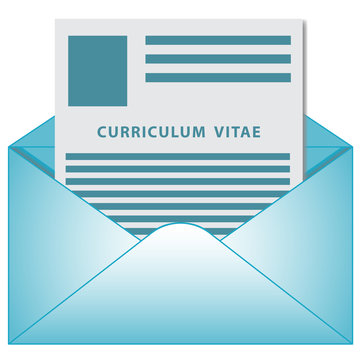 Curriculum vitae opened envelope concept