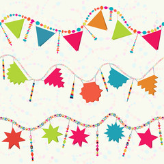 Carnival serpentine, Happy Birthday garland, party decoration, - 57784947