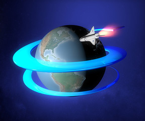 Mondo terra sole globo spazio shuttle orbita navicella © Naeblys