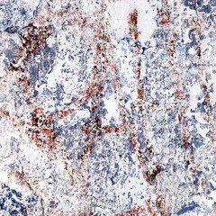 blue texture of shabby paint and plaster cracks background