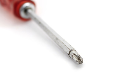 Used screwdriver isolated on white