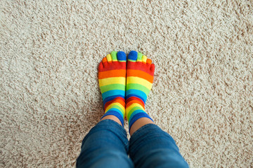 legs in striped socks