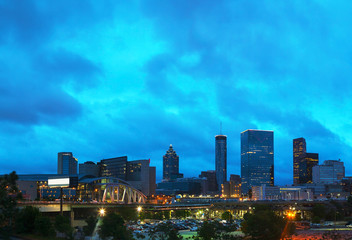 Downtown Atlanta at night time