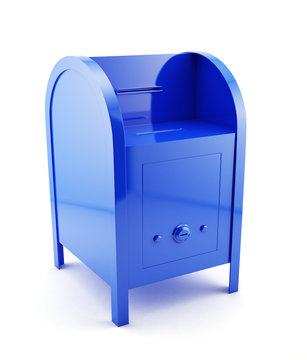 Blue Mailbox Isolated