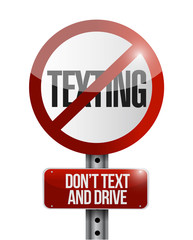 no texting road sign illustration design