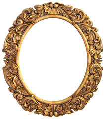 Antique gilded Frame Isolated with Clipping Path - 57788531