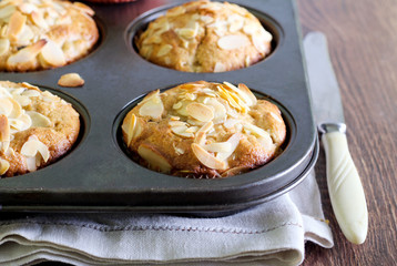 Muffins with almond on top