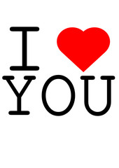 Text I love you mit Herz