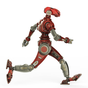 soldier robot running side view