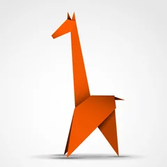 Deurstickers Geometrische dieren origami vector giraf
