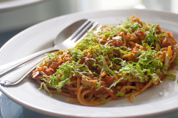 the spicy tuna spaghetti