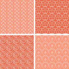 set of red seamless patterns