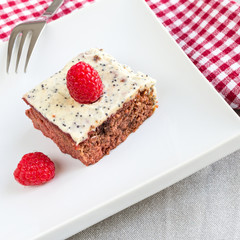 cake with raspberries
