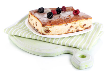 Cheese casserole with raisins