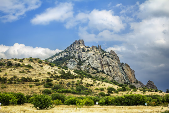Crimea, extinct volcano Kara-Dag mountain reserve, Ukraine