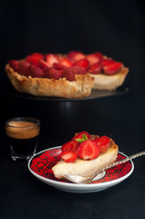 Sliced strawberry cake