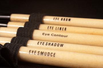 Make-up brushes closeup, shallow DOF